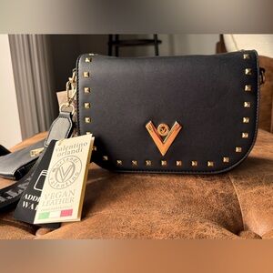Valentino Orlandi black leather cross body bag - Brand New